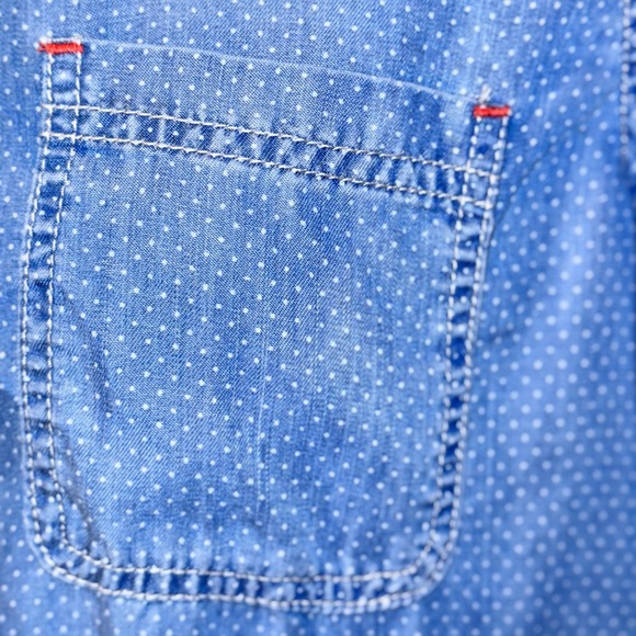 💥 BARBOUR sailboat poplin luxury chambray shirt women’s size medium 8 - Picture 16 of 17